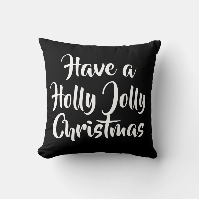 Almofada script TEM UM NATAL HOLLY JOLLY | (Frente)