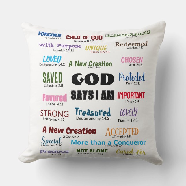 Almofada Scripting Travesseiro decorativo que Deus diz (Frente)