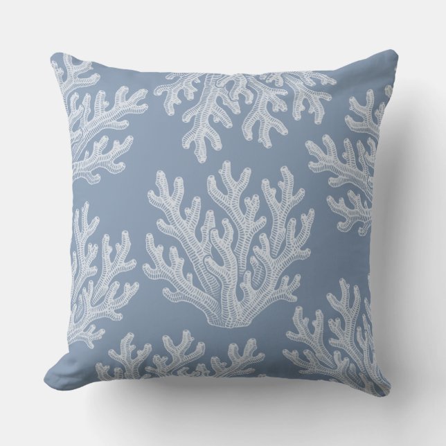 Almofada Sea Coral Silhouette | Silver Blue (Frente)
