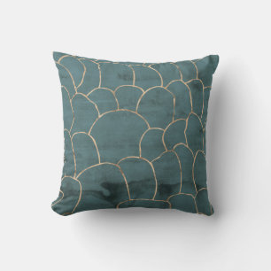 Almofada Sea Green Modern Marble Foil Gemstone