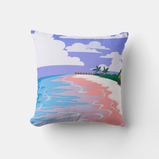Almofada Sea landscape of tropical beach with pink sand,  b