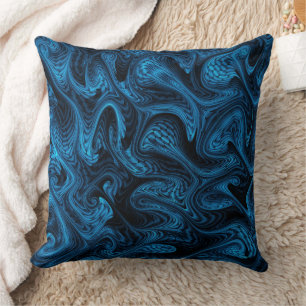 Almofada Sea Serpents Blue Waves Arte Fractal