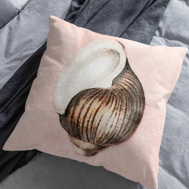 Almofada Sea Shell - Watercolor Beach Decor Coral Peach