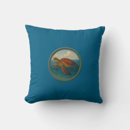 Almofada Sea Turtle Ocean Blue Pillows