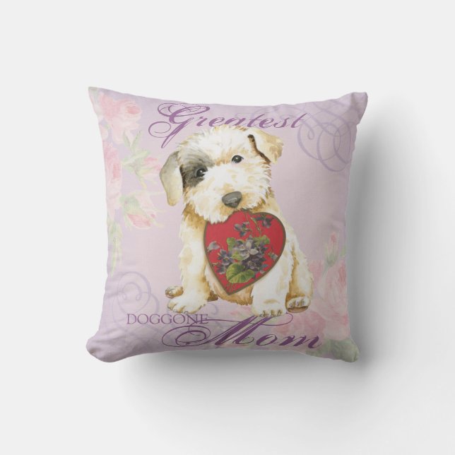Almofada Sealyham Terrier Heart Mãe Travesseiro decorativo (Frente)