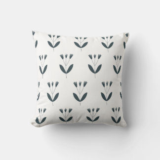 Almofada seamless botanical  pattern  with plants in monoch