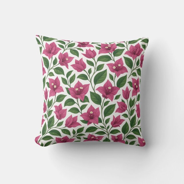 Almofada Seamless Bougainvillea Floral Pattern (Frente)