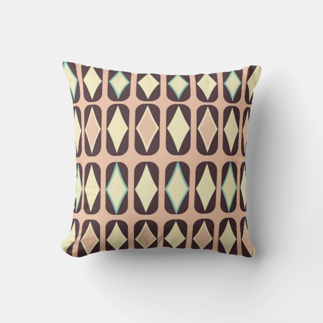 Almofada Seamless geometric pattern in dark brown leaf  (Frente)