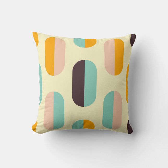 Almofada Seamless geometric pattern in retro vibes (Frente)