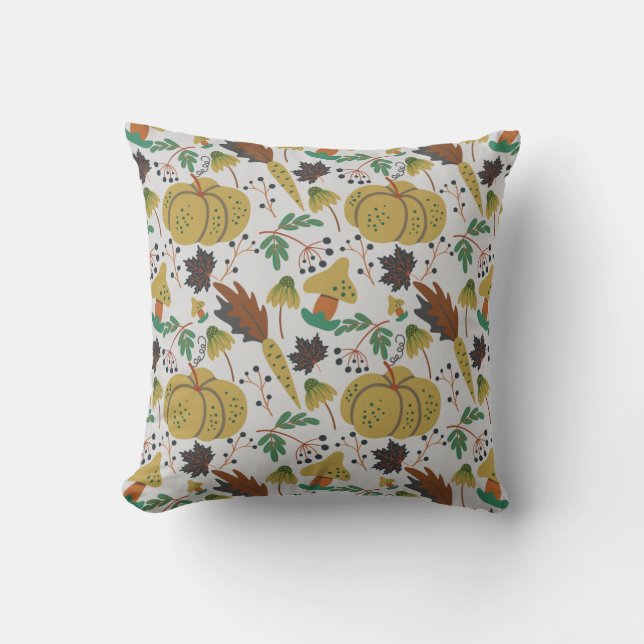 Almofada Seamless pattern of tropical pumpkins and carrots (Frente)
