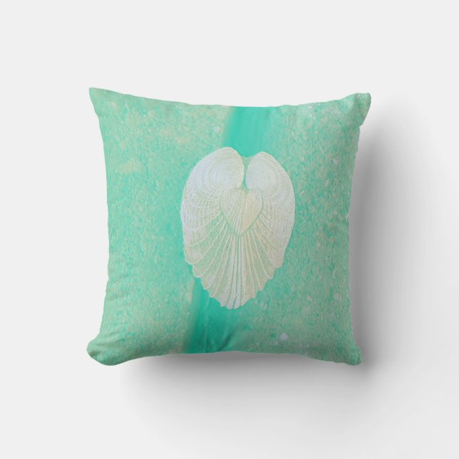 Almofada Seashell Heart Angel Wings - Awe trópico (Frente)
