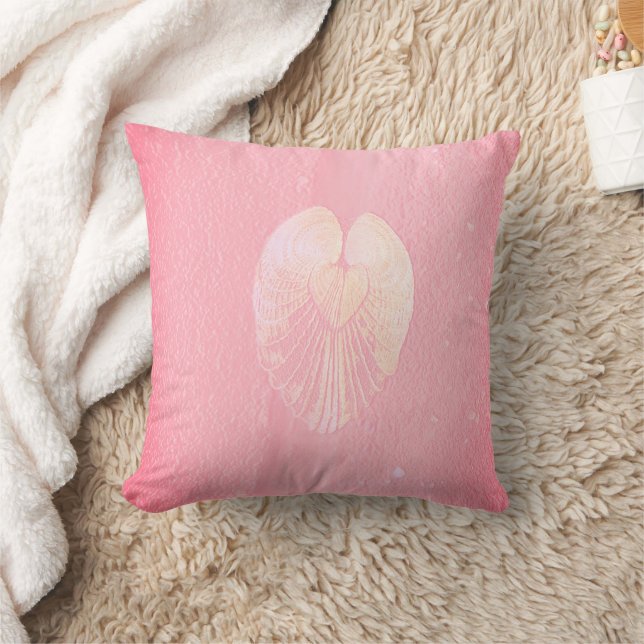 Almofada Seashell Heart Angel Wings - Nuvem Rosa (Cobertor)