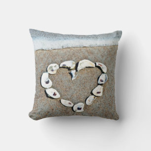 Almofada Seashell Heart na Praia