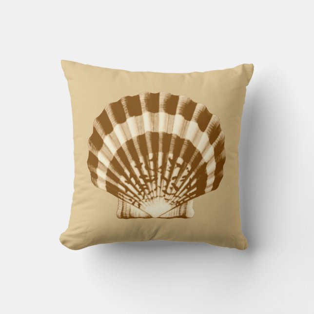 Almofada Seashell - marrom e bege (Frente)