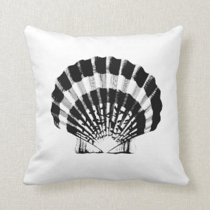 Almofada Seashell - preto e branco