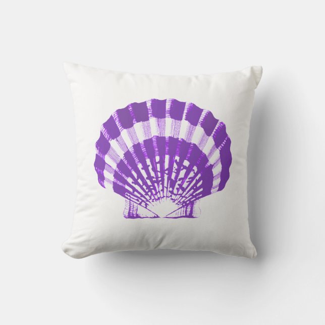 Almofada Seashell - violeta e branco (Frente)