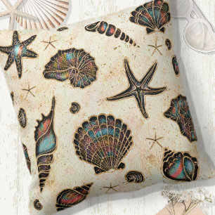 Almofada Seashells Starfish Watercolor Rainbow ID782
