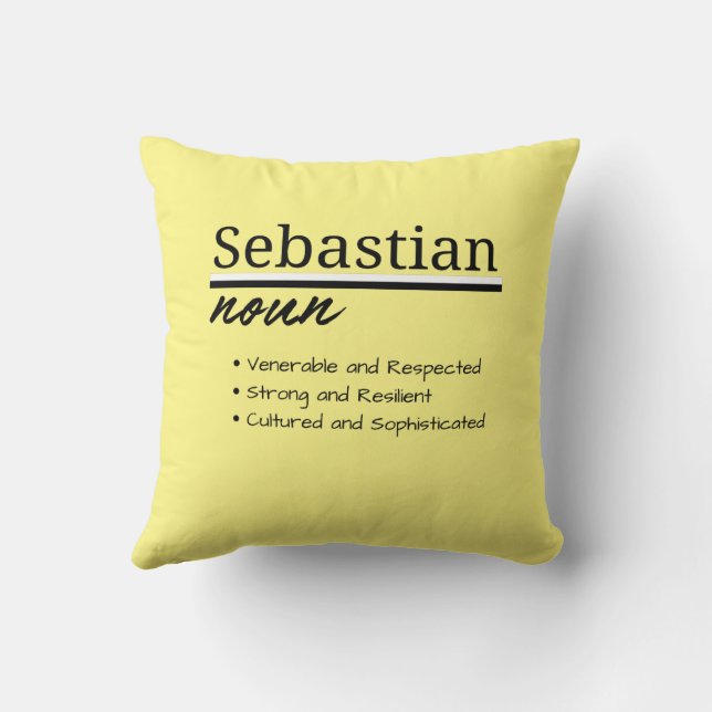 Almofada Sebastian, Boy Personalised Name Definition (Verso)