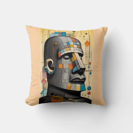 Almofada Século 21 Moai - Ken Gage Tiki Art