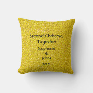 Almofada Segundo Natal Juntos Brilhante Amarelo Dourado