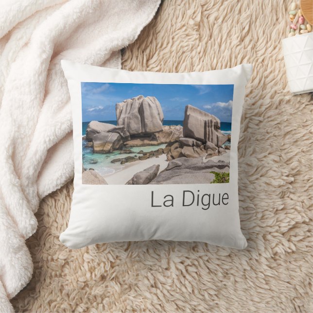 Almofada Seicheles La Digue Anse Marron Beach Vintage (Cobertor)