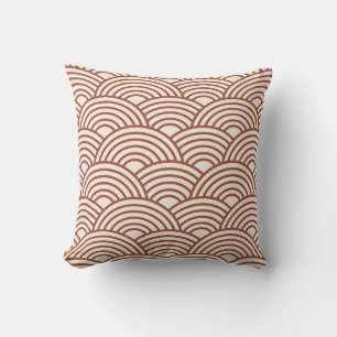 Almofada Seigaiha Wave Rust Terracotta