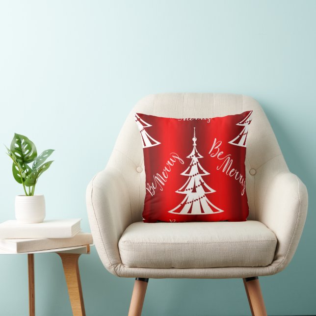 Almofada Seja Feliz Natal Vermelho (Cadeira)