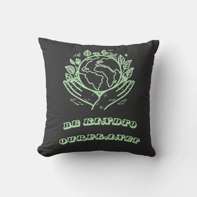 Almofada Seja Gentil com o Nosso Planeta: Camiseta Caring H (Frente)
