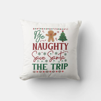 Almofada Seja Travesso Salve Viagem de Papai Noel Biscoito