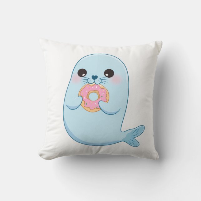Almofada Selinho Azul Fofo com Travesseiro de Donut – Ocean (Frente)