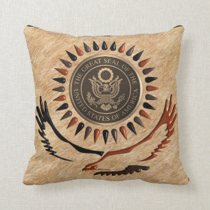 ALMOFADA SELO DE BRONZE AMERICANO EAGLE