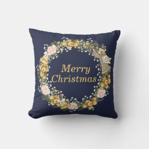 Almofada Selo de Natal, Anjo, Rosas Rosa, Flor Branco