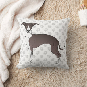 Almofada Selo E Cão De Greyhound Italiano Branco Com Patas
