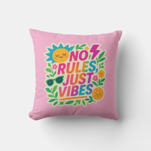 Almofada Sem Regras Apenas Vibes - Gradiente Neon Kawaii-Pu