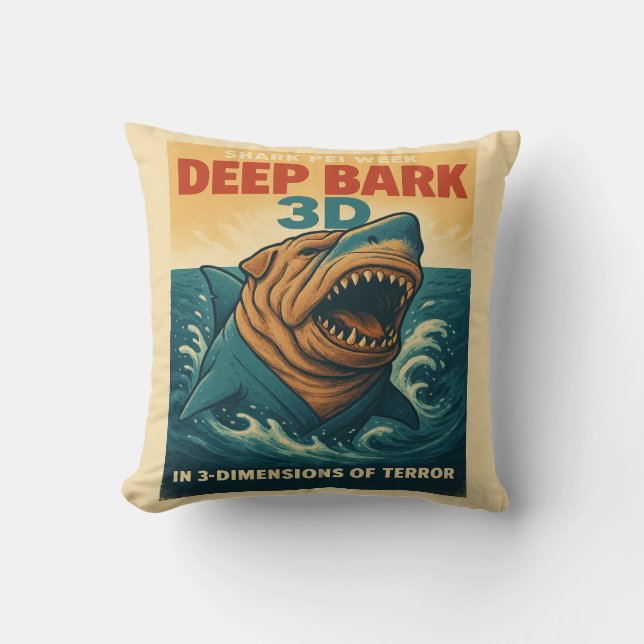 Almofada Semana de Shark Pei: Latido Profundo 3D (Frente)