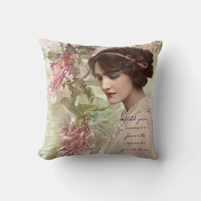 Almofada Senhora bonita Atriz Retrato do Victorian do (Frente)