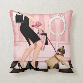 Almofada Senhora chique que anda seu pug