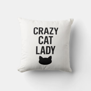 Almofada Senhora de Gato Louca - Presente de Gato Engraçado