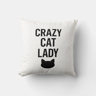 Almofada Senhora de Gato Louca - Presente de Gato Engraçado