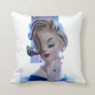 Almofada Senhora sofisticada Manicure & vaso principal 1960