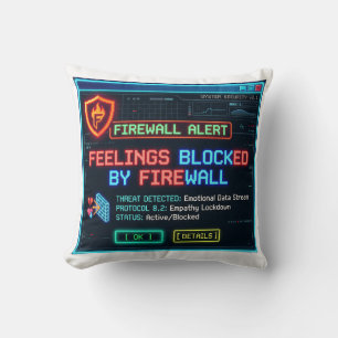 Almofada Sentimentos Bloqueados Pelo Firewall Engraçado Seg