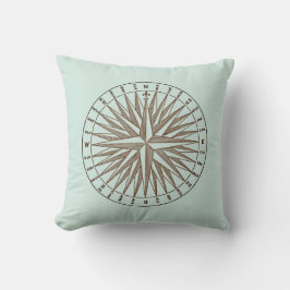 Almofada Sépia Compass Rosa on Light Vintage Green