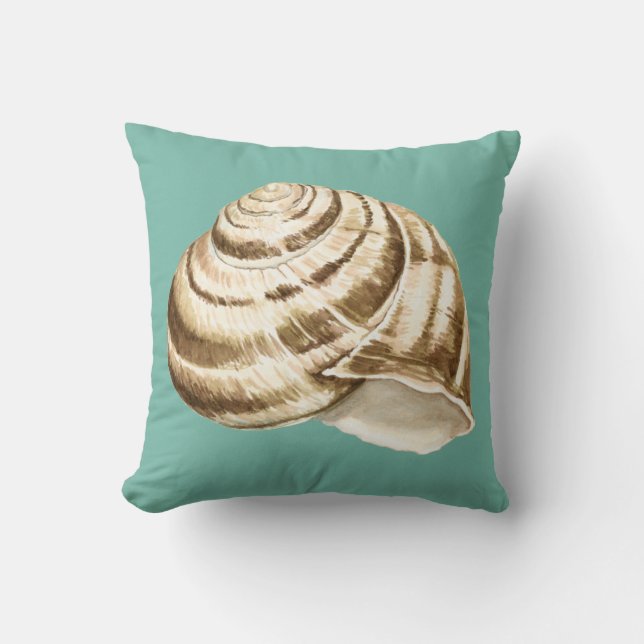 Almofada Sepia Striped Shell em Teal (Frente)
