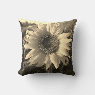 Almofada Sepia Summer Sunflower Travesseiro