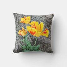 Sequência de três tulipas amarelas /