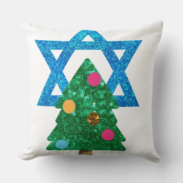 Almofada sequin christmukkah hanukkah (Frente)