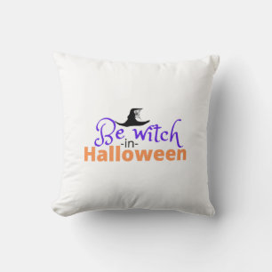Almofada Ser bruxa em camisa de Halloween para o Halloween