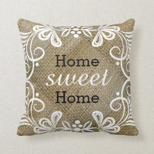 Almofada Serapilheira Home doce Home rústica