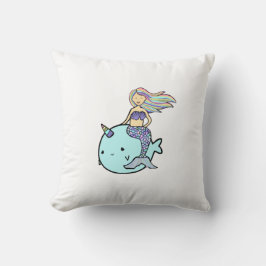 Almofada Sereia com Cabelo Arco-Íris Pet Narwal