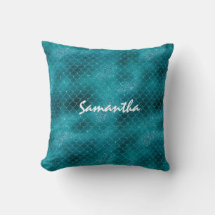 Almofada Sereia de Teal Sparkle personalizada